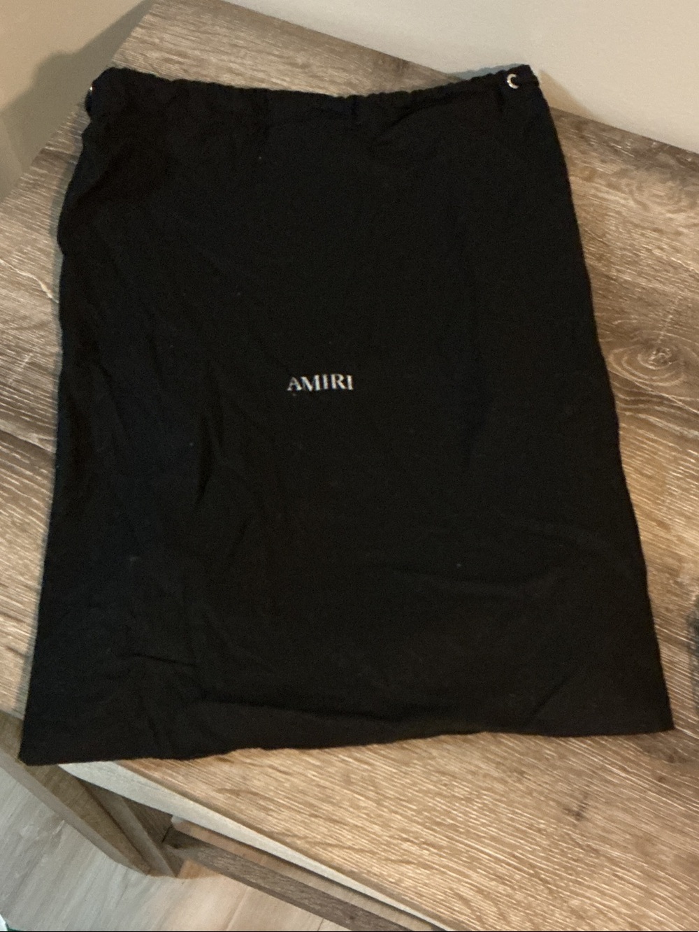 AMIRI Black Dust Storage Bag 12x17.5 White Logo & Interior Dustbag Drawstring